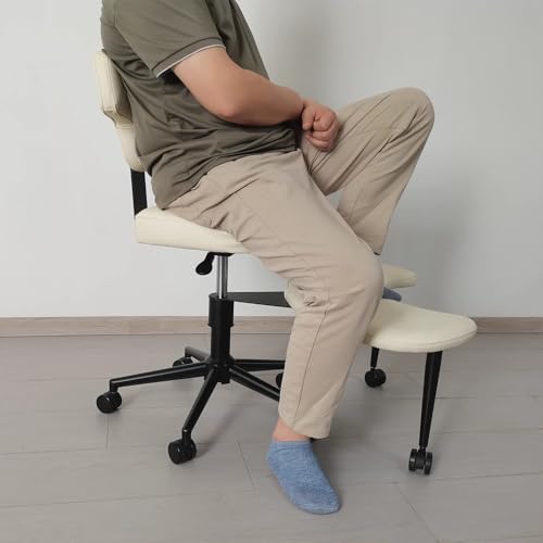 Game Cross Legged Chair with Back Support, Swiveling Meditation Chair (Black) C10748