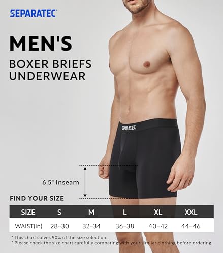 Separatec Men's Boxer Briefs with Dual Pouch Support, 3 Pack P45074