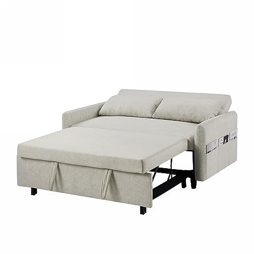 GIA 3 in 1 Convertible Sleeper Sofa Futon Couch with Adjustable Backrest, Gray K696399