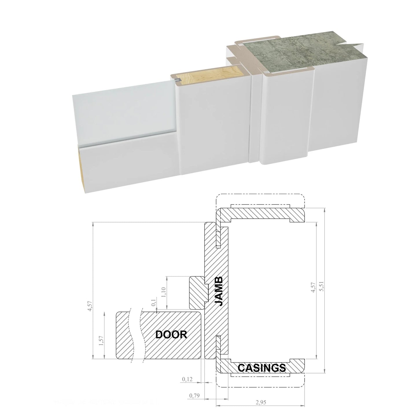 Solid French Double Doors 48 x 80 inches Frosted Glass T7554