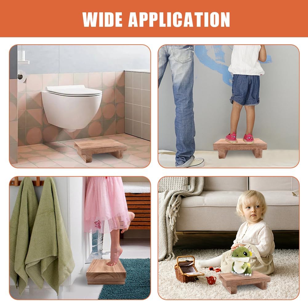 Wood Step Stool for Kids, Bathroom and Kitchen K401