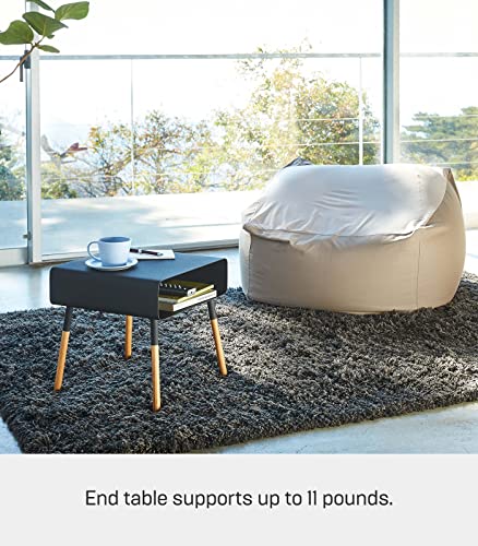 YAMAZAKI home Plain Side Table with Storage Shelf White Y79756