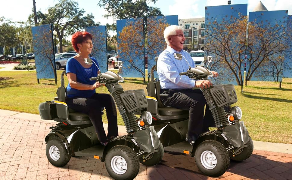 4 Wheels 3-Speed Electric Mobility Scooter for Adults and Seniors, Black R1598
