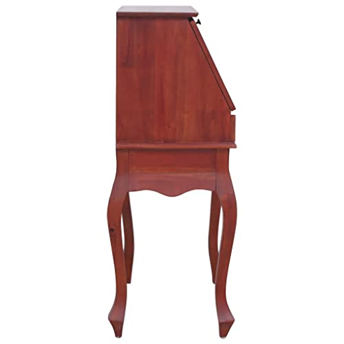 Secretary Desk Brown Solid Wood with Flip Top Storage Z3470