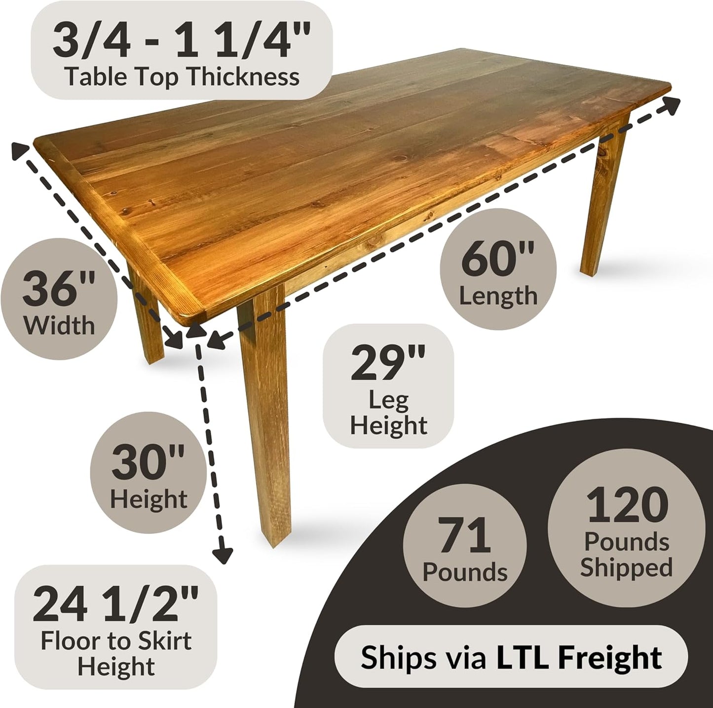 Amish Reclaimed Solid Wood Farmhouse Dining Table with Breadboard Ends M246