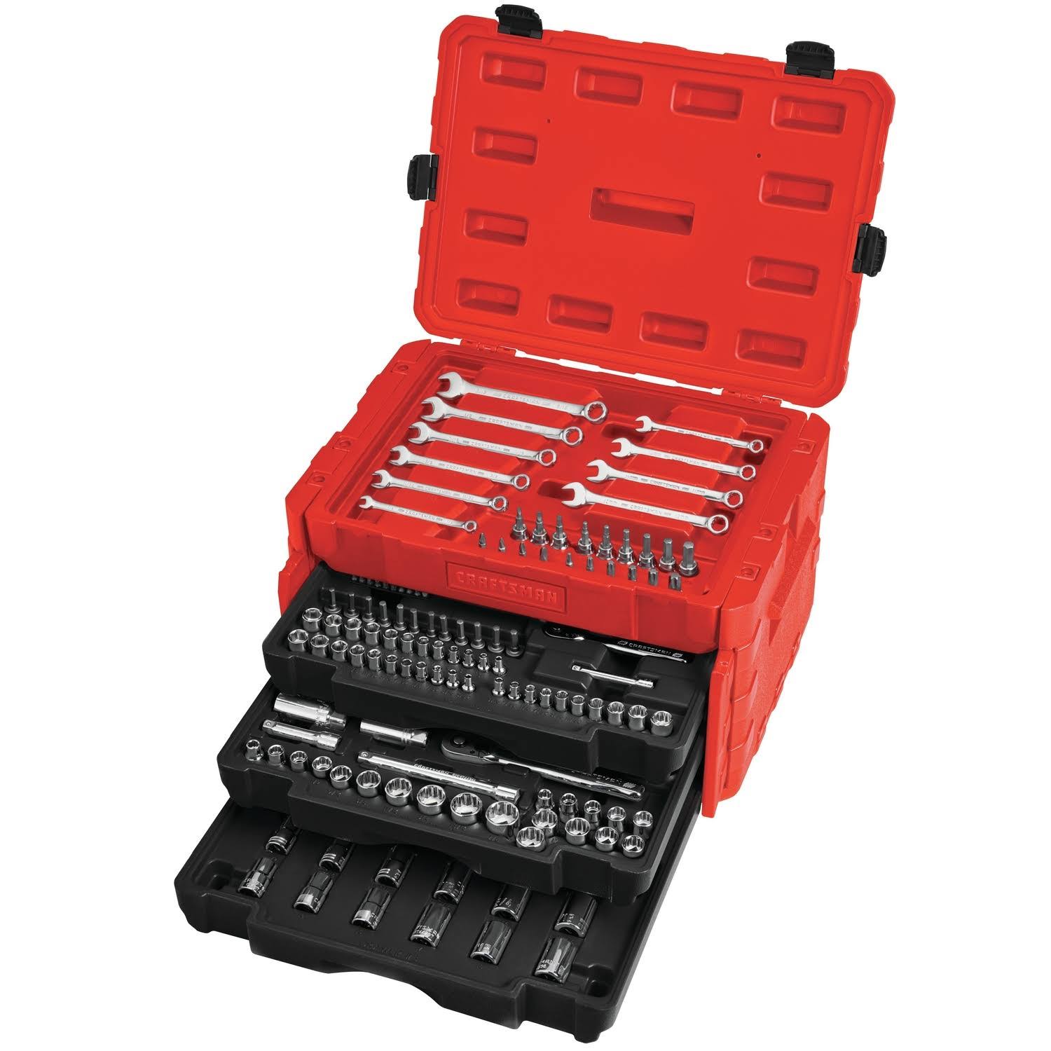 Craftsman 1/4, 3/8 and 1/2 in. Drive Metric and SAE 12 Point Mechanic&s Tool Set 268 pc.