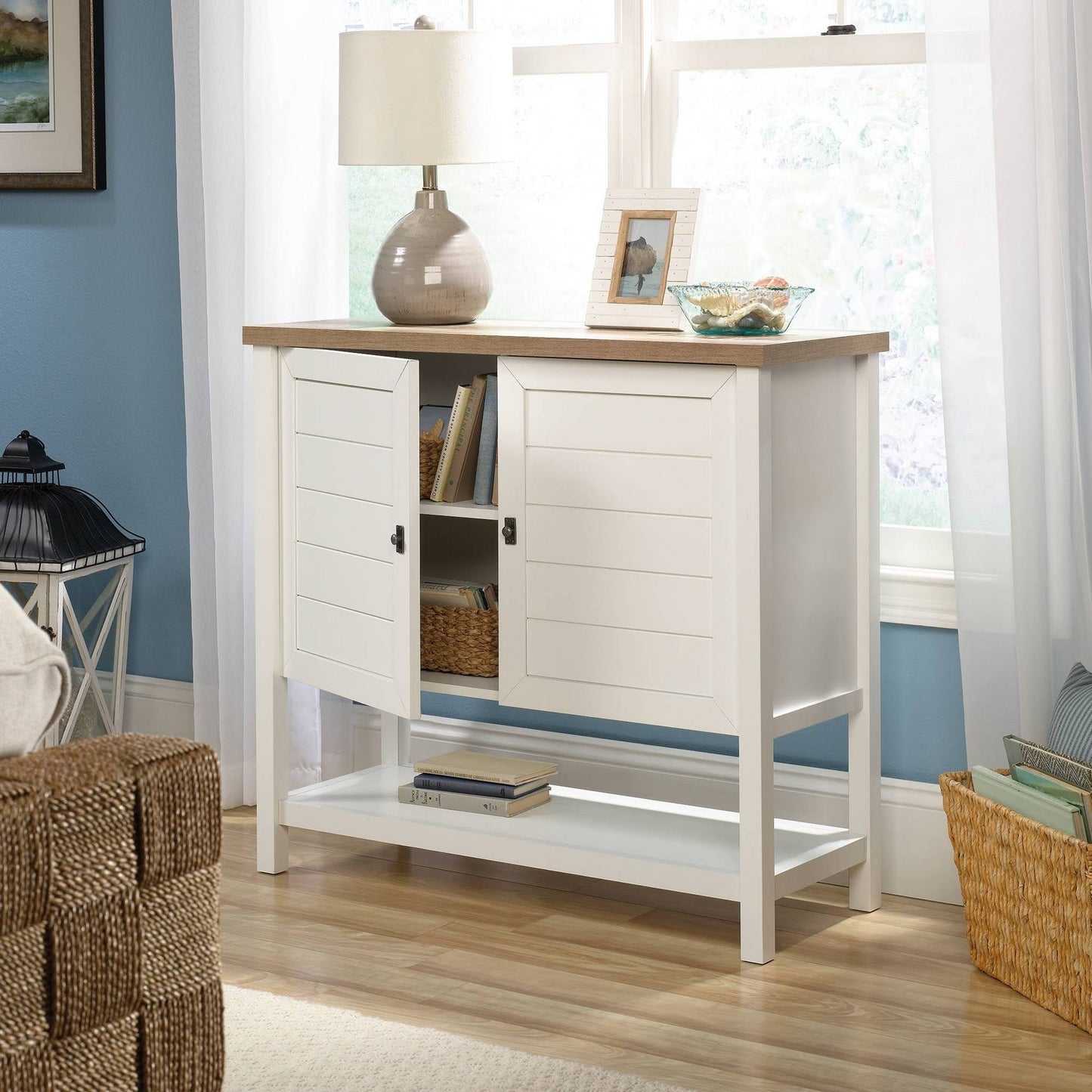 Sauder Cottage Road Storage Cabinet Soft White L6435