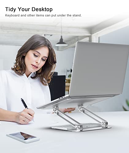 BoYata Laptop Stand, Adjustable Aluminum Riser for Desk, Compatible with MacBook Pro/Air and 15-Inch Laptops P2379