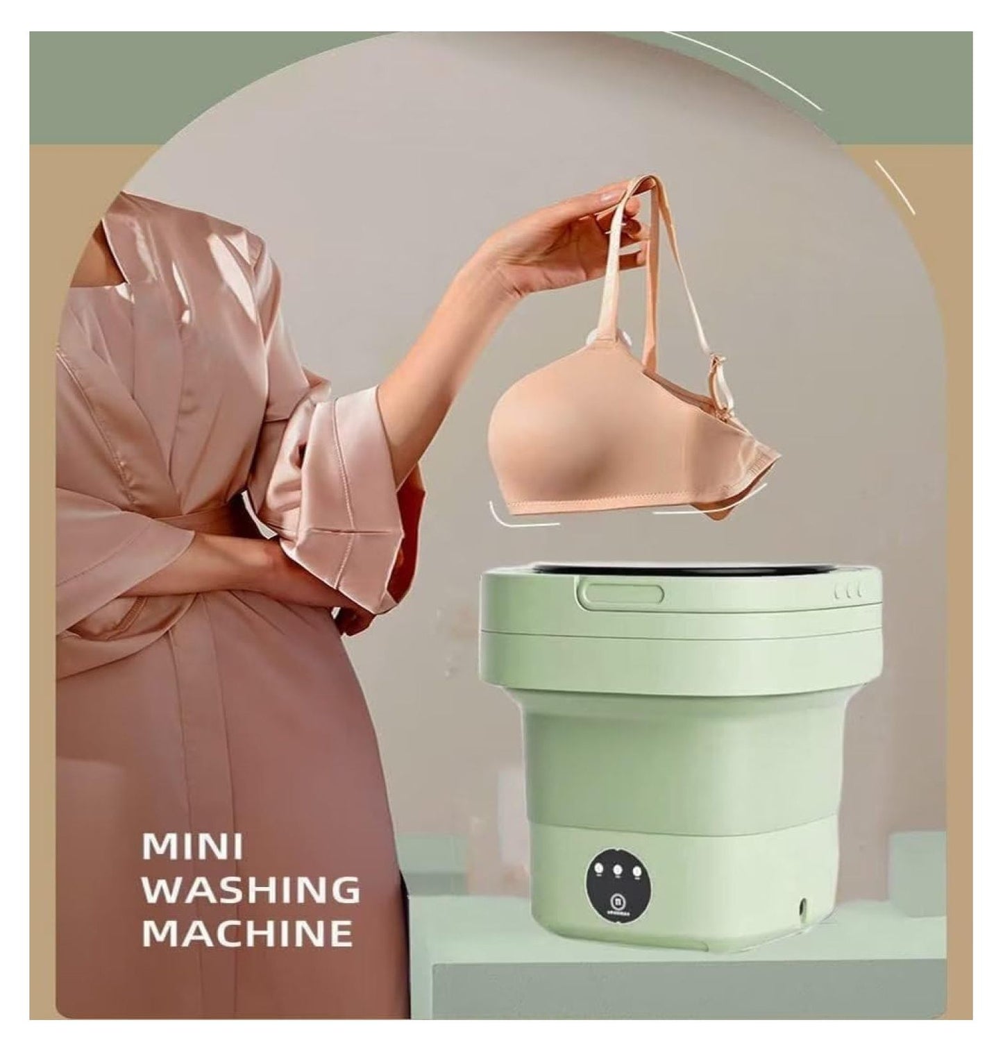 Portable Washing Machine with Disinfection, Foldable for Underwear and Baby Clothes H84915