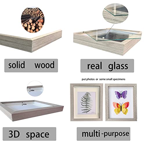 Farmhouse 5x7 Shadow Box Frame Display Case White 4 Pack U952392