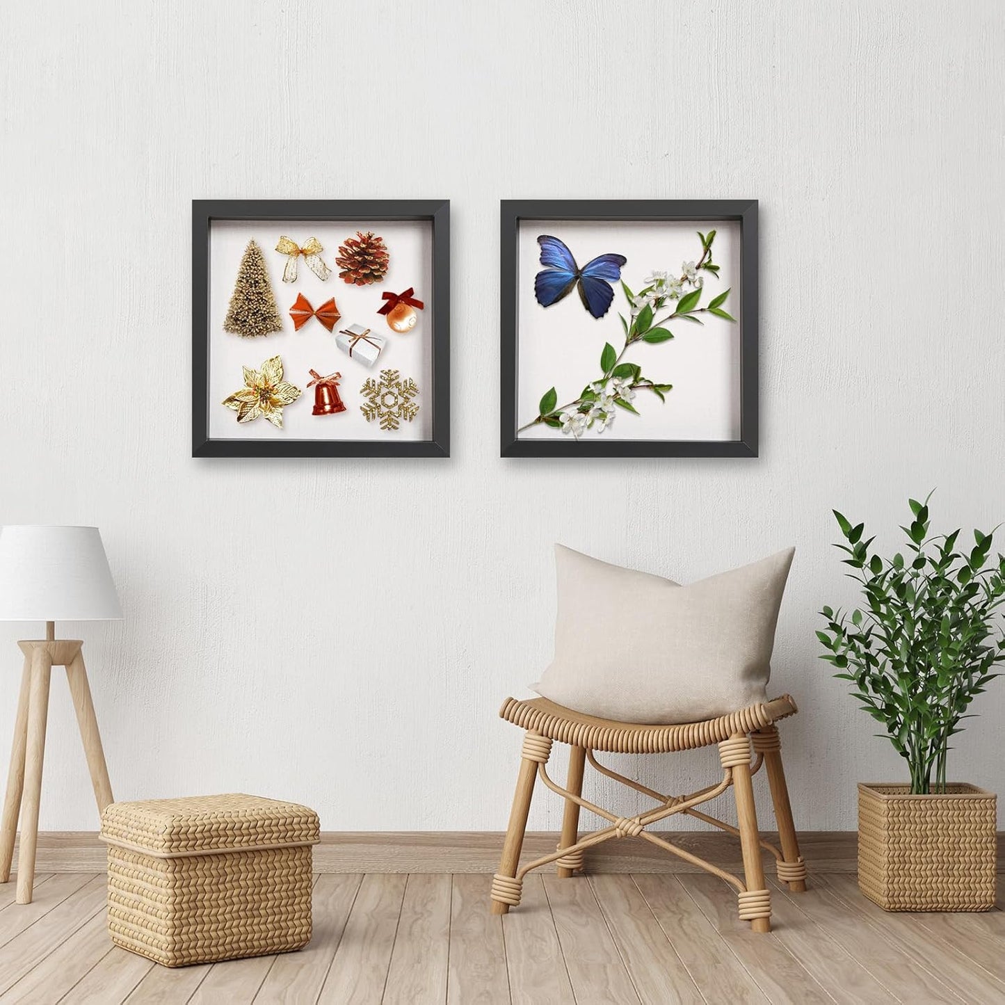 8"x8" Shadow Box Display Case with Linen Back, 3 Pack Black X266365