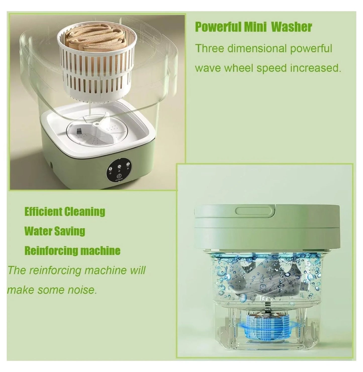 Portable Washing Machine with Disinfection, Foldable for Underwear and Baby Clothes H84915