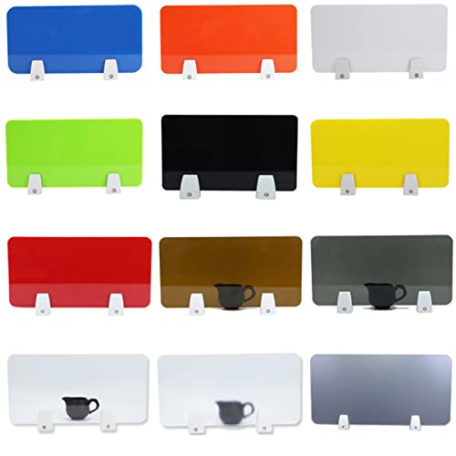 Icegrey Removable Acrylic Desk Divider Privacy Panel with Clips, White, 12x20 E603