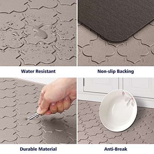 WISELIFE Kitchen Mat Cushioned Anti Fatigue Floor Mat, 17.3"x39", Non Slip Waterproof, Grey F12278