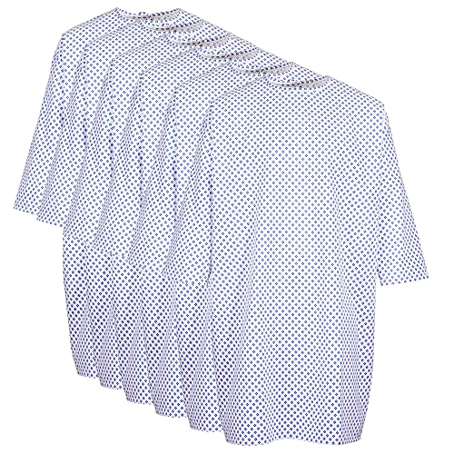 Hospital Gown 6 Pack - Patient Gowns Fits Up to 2XL - Hospital Gowns for Women and Men - 45" Long & 62" Wide - Cotton Blend Medical Patient Gowns White