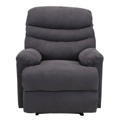 Pasadena 37x22 Wide Manual Standard Recliner Winston Porter Fabric: Gray Microfiber/Microsuede