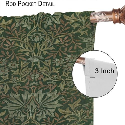 Vintage William Morris Floral Curtains 42x45 Inch 2 Panels K829
