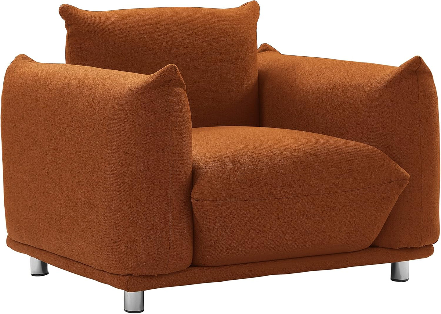 Accent Chair Cotton Linen Single Sofa 42" W, Rust Red K322220