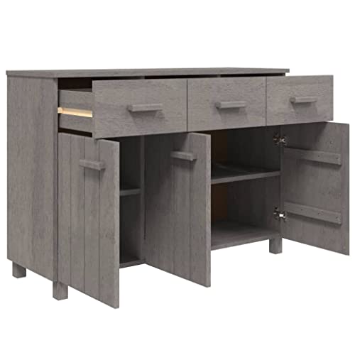 Buffets & Sideboards Sideboard Light Gray Solid Wood Pine with Sliding Drawers V580284