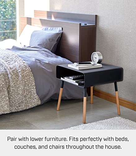 YAMAZAKI home Plain Side Table with Storage Shelf White Y79756
